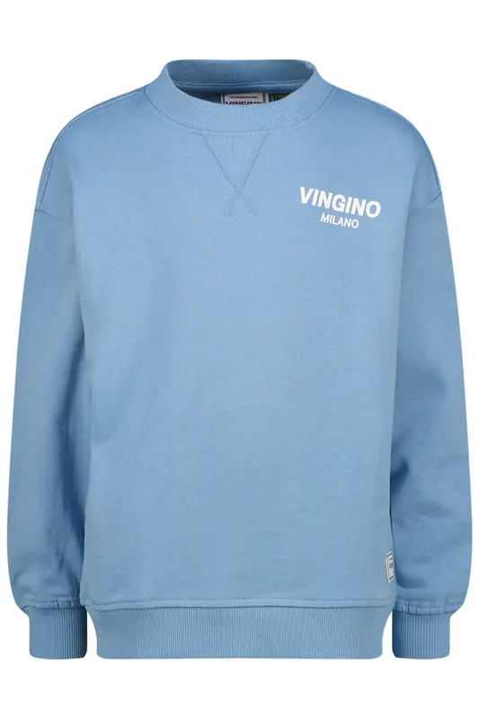 Vingino Boys Crewneck Basic Sweater Dusk Blue Maat: 10 | Truien Outlet | kids | Blauw