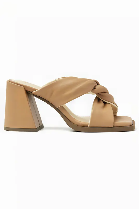Nubikk Lana Twist Cappuccino Leather Maat: 40 | Muiltjes Outlet | Dames | Beige