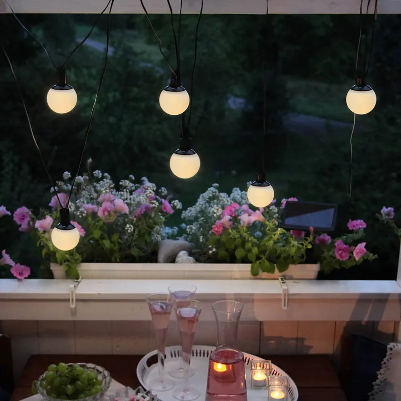 Łańcuch solarny LED combo, 6-punktowy, IP44, tworzywo sztuczne