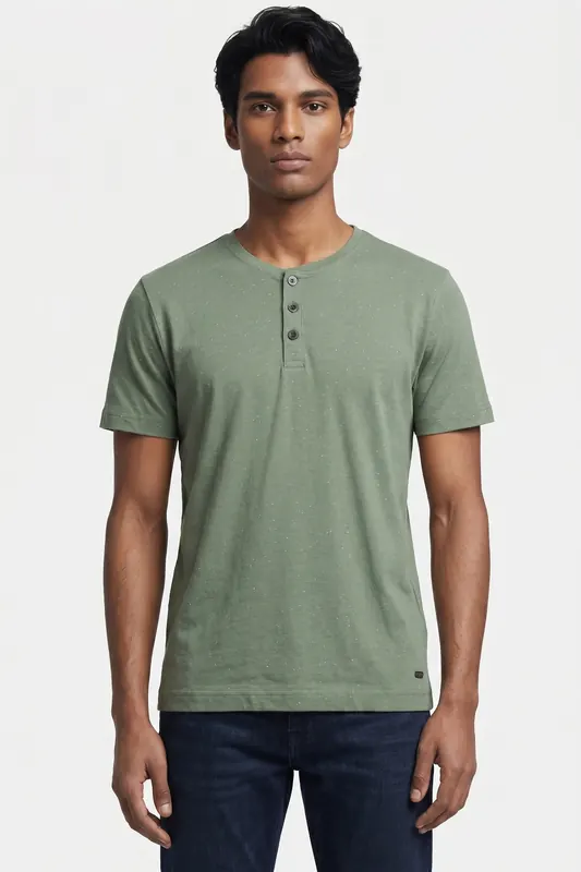 No Excess T-shirt Granddad With Neps Green Maat: XXL | Basic T-Shirts Outlet | Heren | Groen