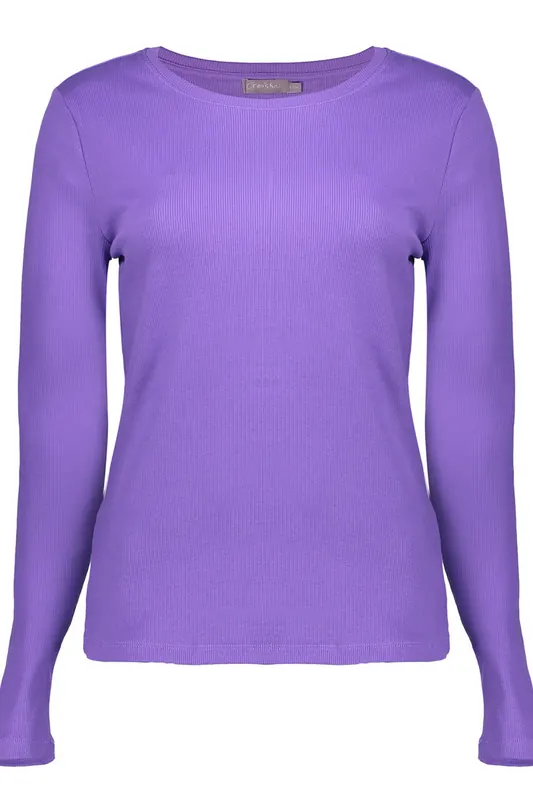 Geisha T-shirt Rib Round Neck Purple Maat: XS | Longsleeves Outlet | Dames | Paars
