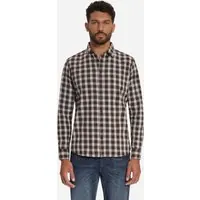 No Excess Shirt Yarn Dyed Check Dark Brown Maat: XXL | Longsleeves Outlet | Heren | Bruin