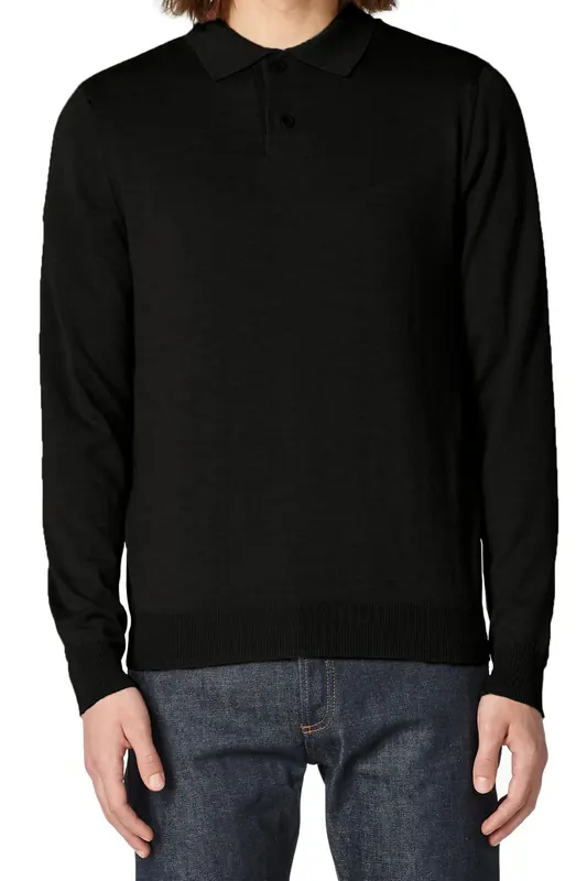A.P.C. Unisex Polo Jerry Black Maat: S | Longsleeves Outlet | Unisex | Zwart