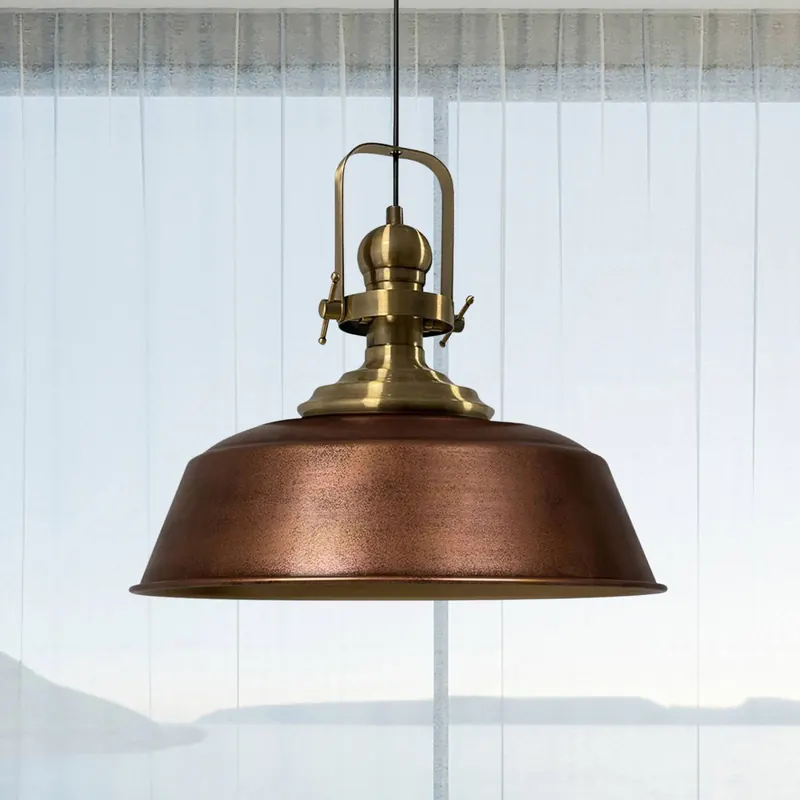 Lampa wisząca Marei, miedź czerniona, Ø 40 cm, metal, E27