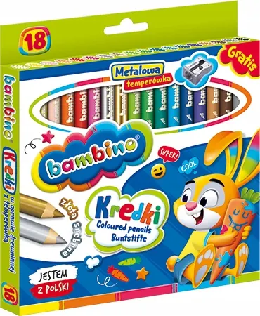 Kredki ołówkowe grube Bambino 15cm