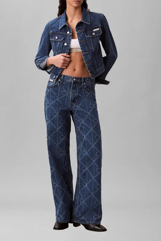 Calvin Klein Cropped 90s Denim Jacket Indigo Park Maat: XS | Spijkerjassen Outlet | Dames | Blauw