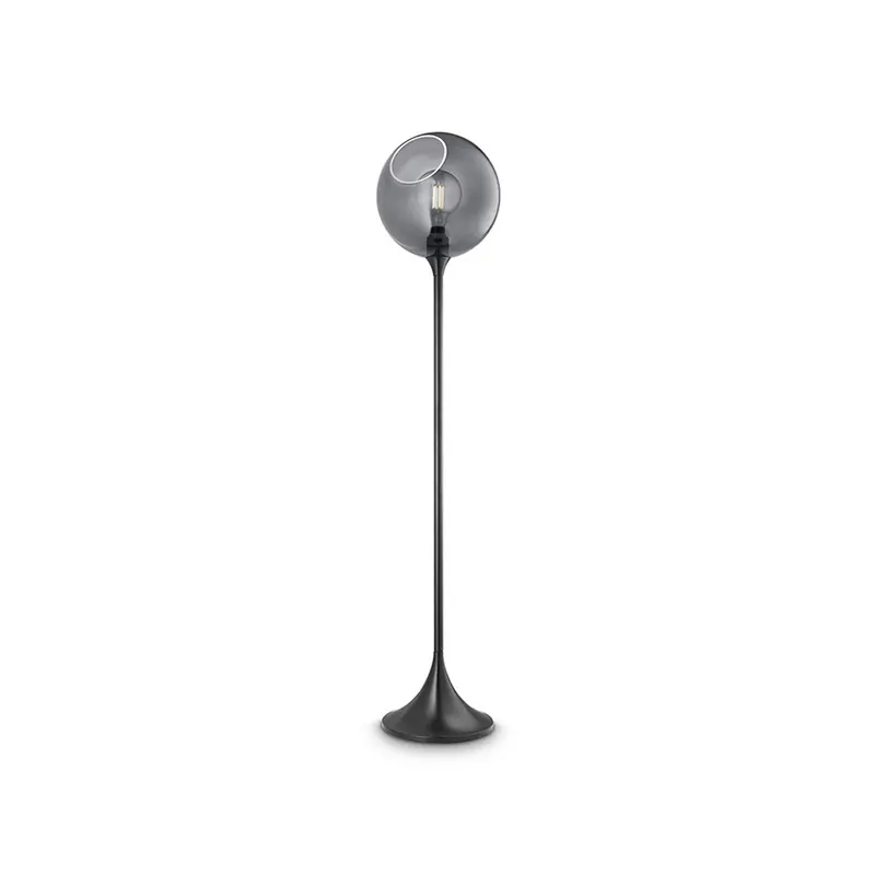 Lampa stojąca Ballroom, dymny szary, szkło, ręcznie dmuchana, ściemniana