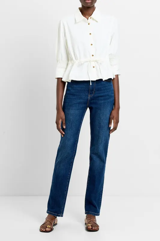 French Connection Tie Waist Top Ecru Maat: 10 | Blouses Outlet | Dames | Ecru