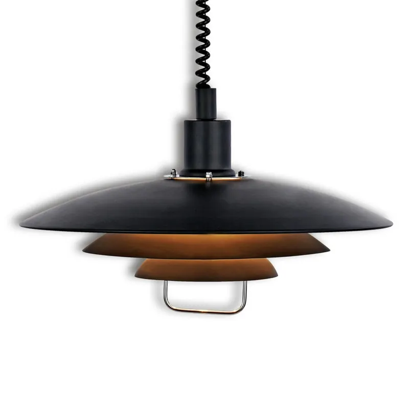 Czarna lampa wisząca KIRKENES, z reg. wysokości