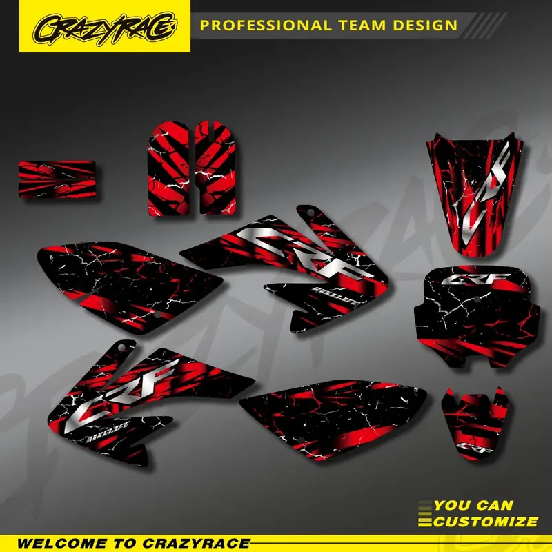 Zestaw naklejek motocyklowych, grafika tła, naklejki dekoracyjne do Honda CRF70 CRF 70 2004-2007 2008 2009 2010, personalizacja, prezent