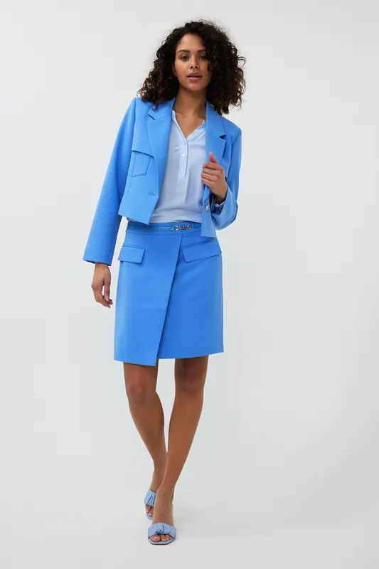 EsQualo Blazer Short City Blue Maat: 42 | Blazers Outlet | Dames | Blauw