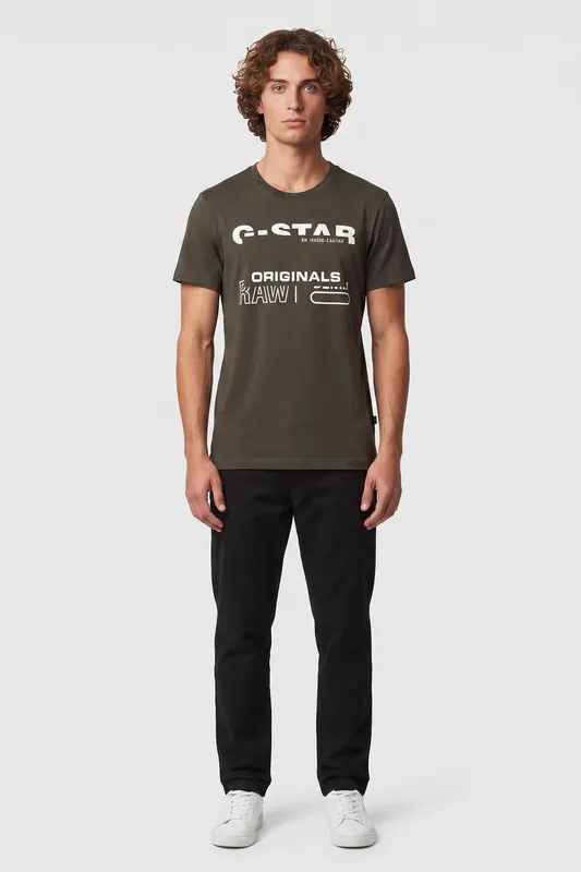 G-Star Originals T-shirt Asfalt Maat: XXL | Basic T-Shirts Outlet | Heren | Grijs