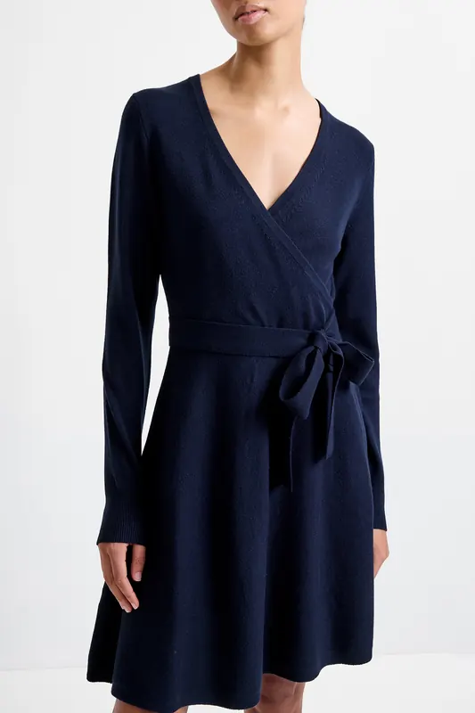 French Connection Babysoft Wrap Mini Dress Dark Navy Maat: S | Mini Jurken Outlet | Dames | Blauw