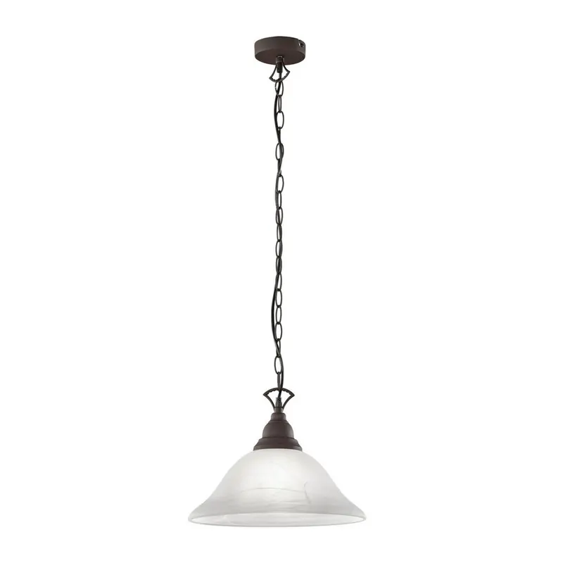 Ciemnoszara metalowa lampa wisząca ze szklanym kloszem ø 33,5 cm Country – Reality