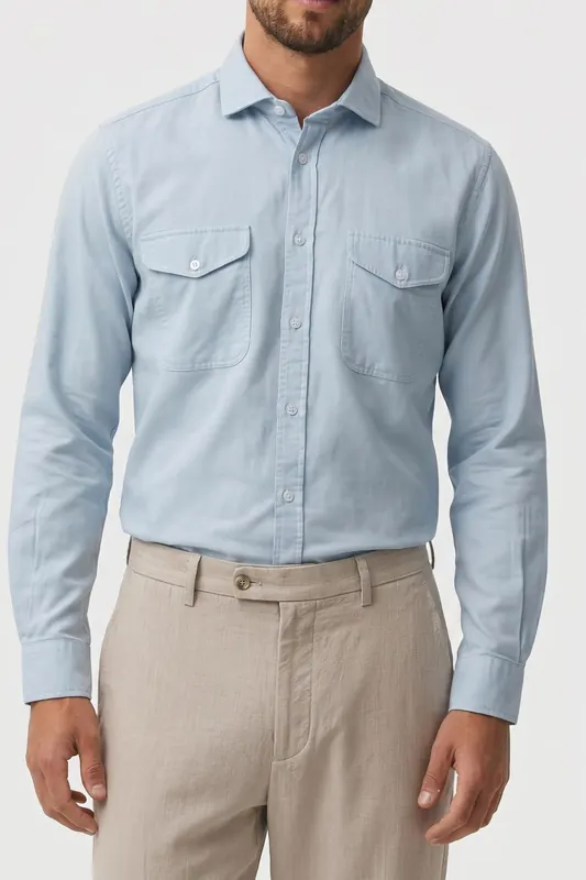 Reiss Oe Hugo-textured Overshir Light Blue Maat: L | Casual Overhemden Outlet | Heren | Blauw