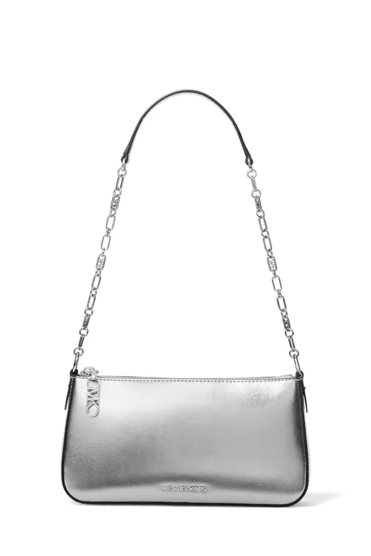 Michael Kors Medium Chain Pouchette Silver Maat: OS | Handtassen Outlet | Dames | Zilver