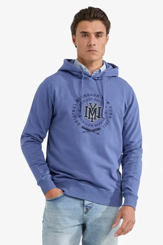 McGregor Graphic Hoody Ny Vintage Blue Maat: M | Hoodies Outlet | Heren | Blauw