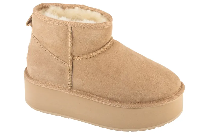 EMU Australia Stinger Micro Flatform W13082-ALMO, Damskie, Szare, buty zimowe, skóra zamszowa, rozmiar: 41