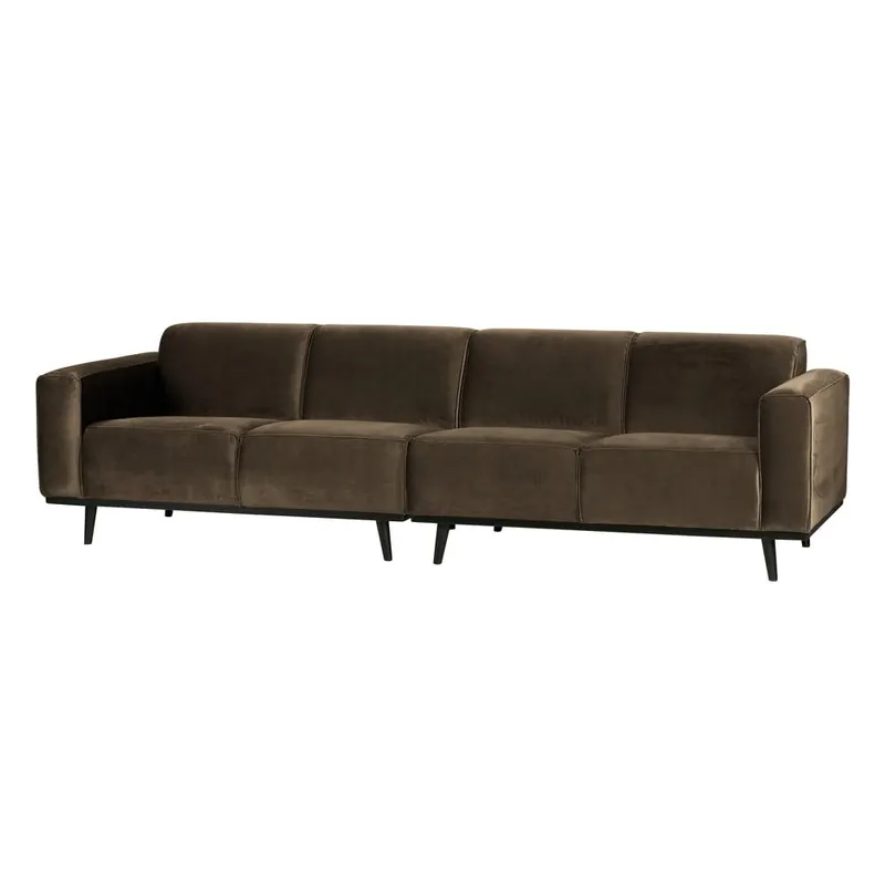 Brązowa aksamitna sofa 280 cm Statement – WOOOD