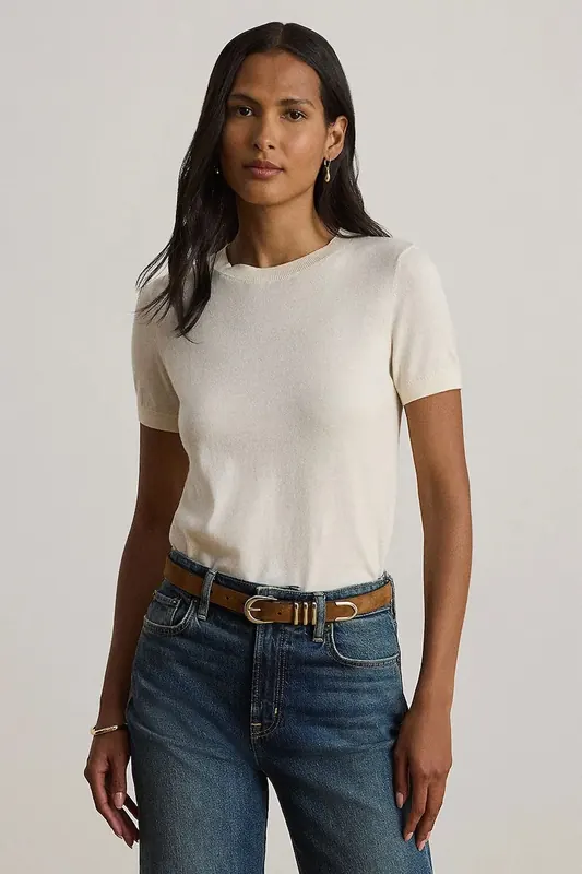 Lauren Ralph Lauren sweter z krótkim rękawem damski z modalem
