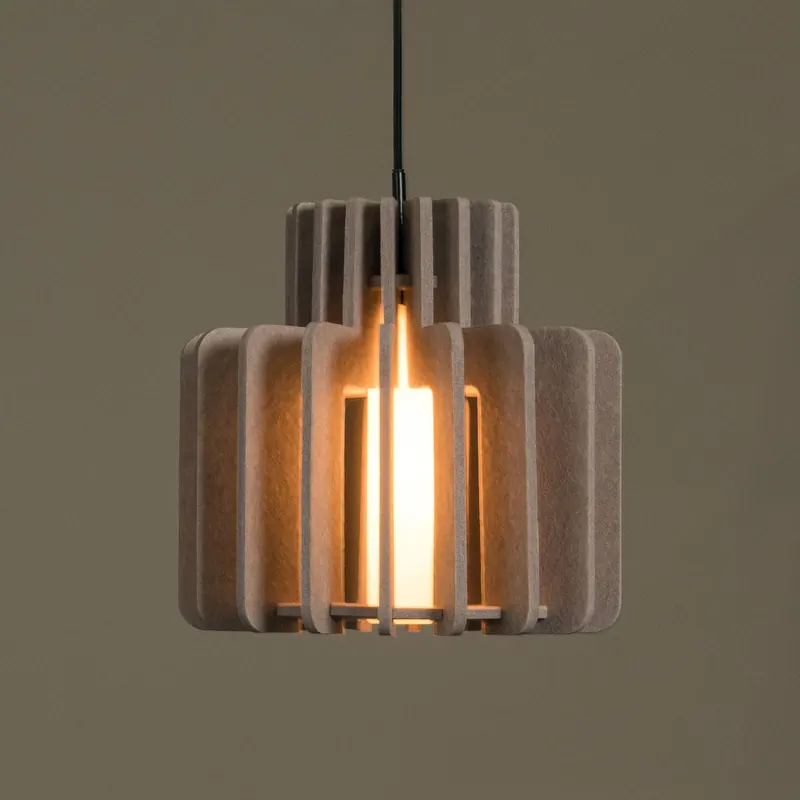 Żyrandol Rollo, taupe, Ø 40 cm, tkanina/metal/szkło
