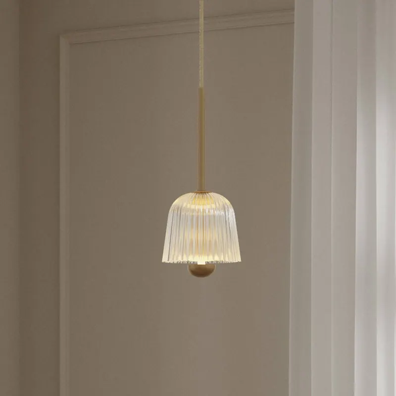 Żyrandol LED Nuura Asteea 1, Ø 12 cm, kolor mosiężny/przezroczysty