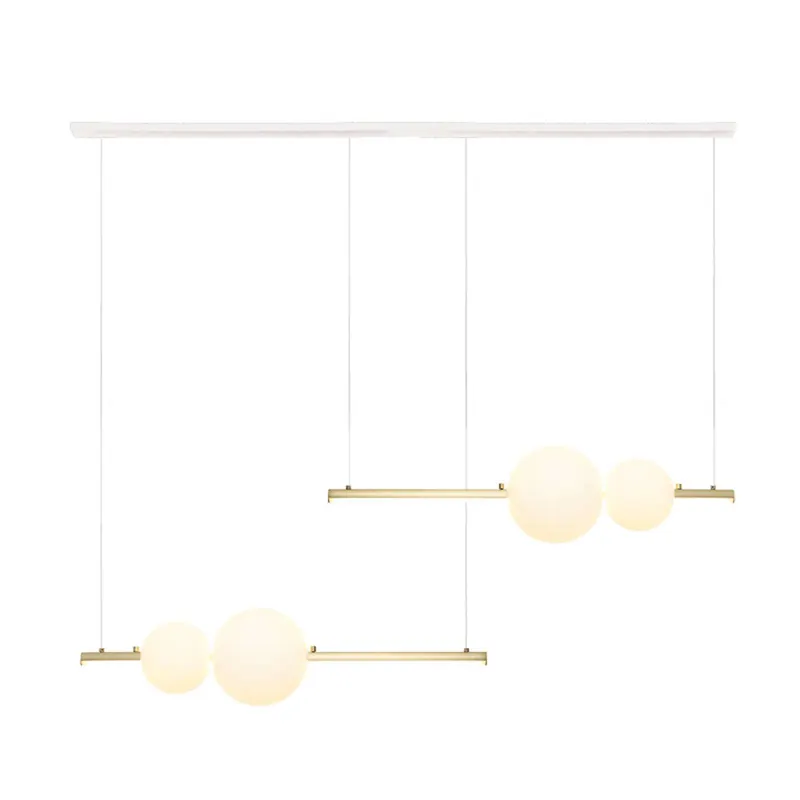 Żyrandol LED 22235 długość 105 cm złoty/biały/opalowy