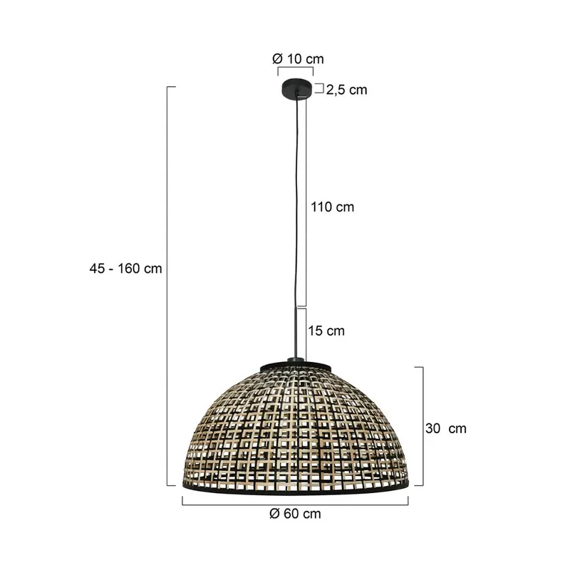 Żyrandol Sparkled Light 4477ZW, plecionka bambusowa, Ø 60 cm
