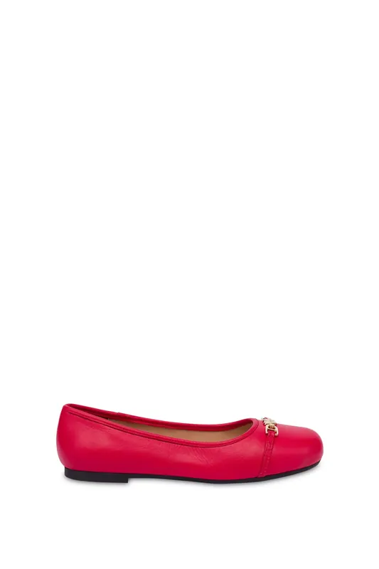 Moschino Nappa Leather Ballet Flats Red Maat: 35 | Ballerina's Outlet | Dames | Rood