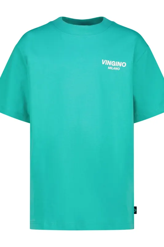 Vingino Boys T-shirt Basic Boxy T-shirt Fearless Turquoise Maat: 14 | T-Shirts Outlet | kids