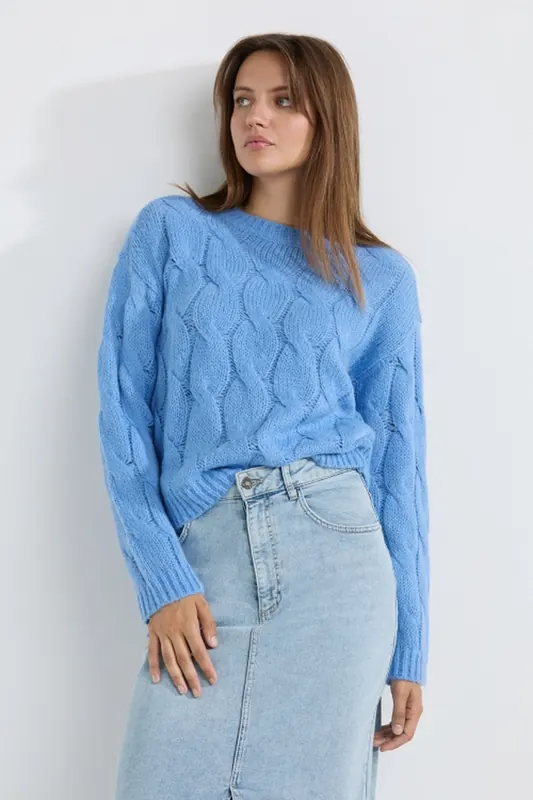 Josephine & Co Armani Sweater French Blue Maat: M | Sweaters Outlet | Dames | Blauw