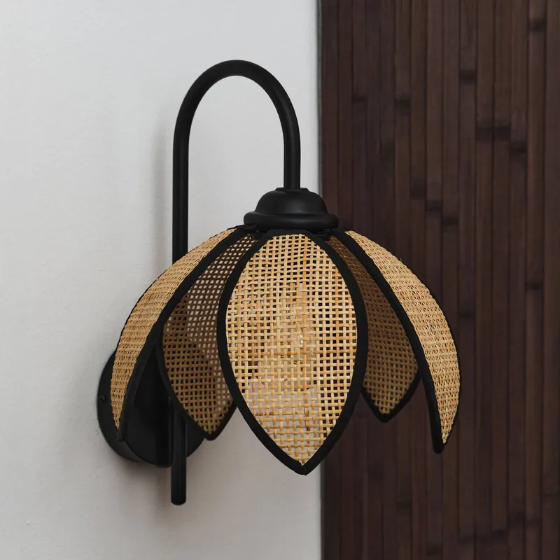 Kinkiet OSRAM Decor Rattan Lotus, beżowy/czarny, E27