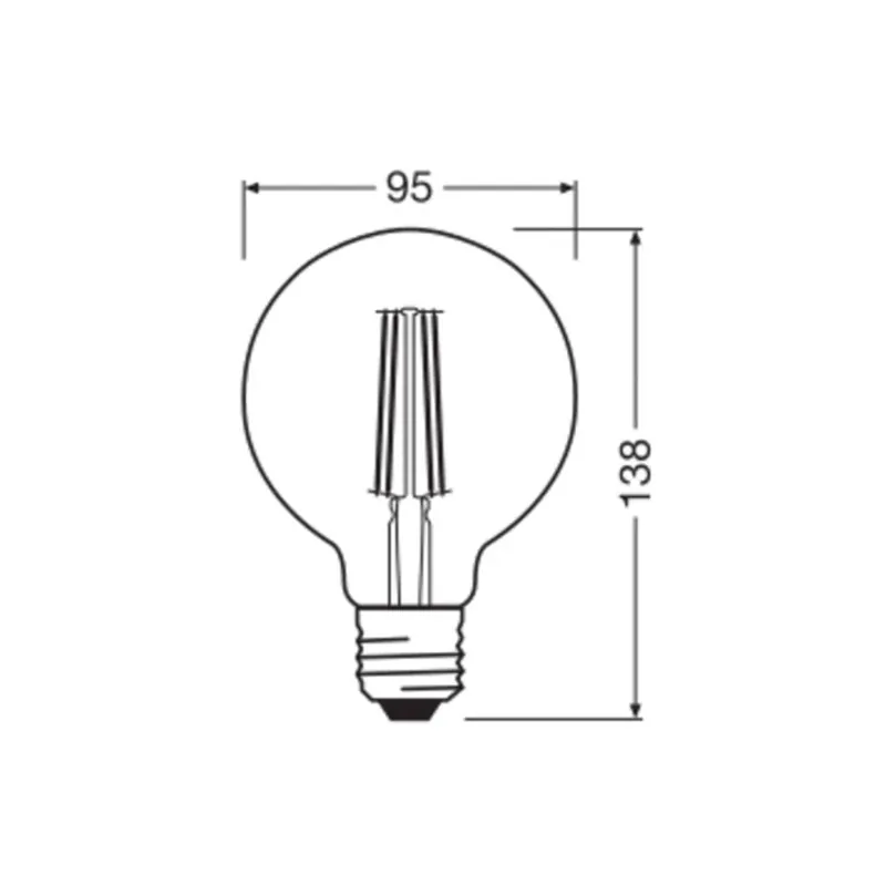 OSRAM LED Vintage 1906, G95, E27, 6,5 W, złota, 2400 K, ściemniana.