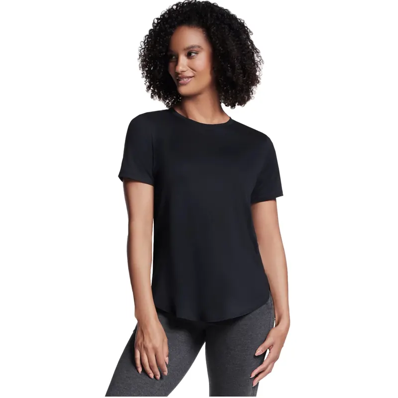 Skechers Godri Swift Tunic Tee TS105-BLK, Damskie, Czarne, t-shirty, poliester, rozmiar: XS