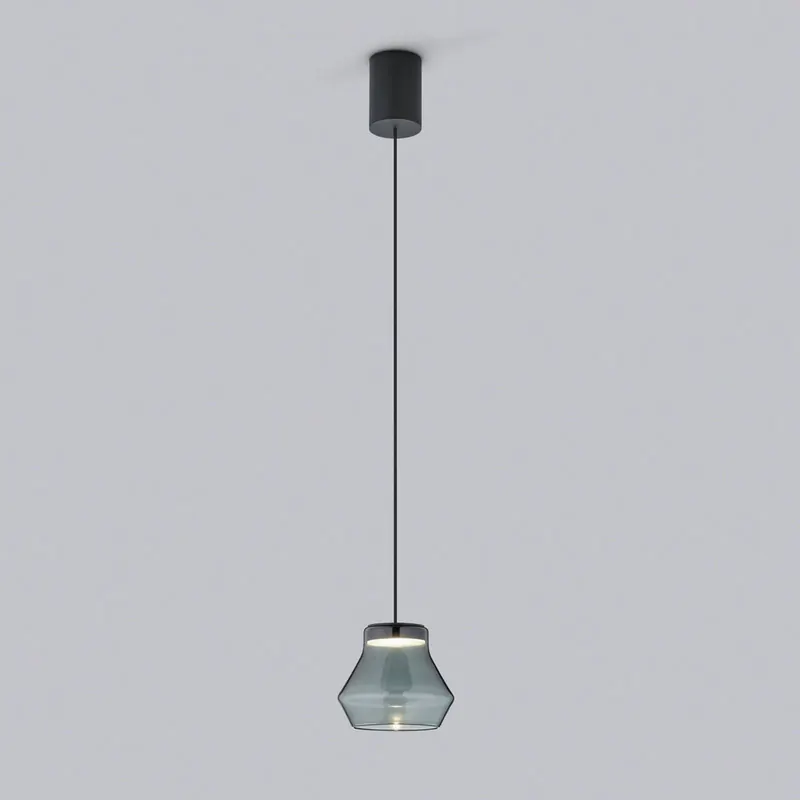 Helestra Fou żyrandol LED dymione szkło 11x9,5cm