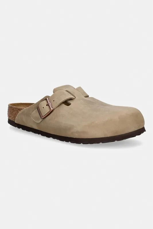 Birkenstock  Boston klapki mules męskie nubukowe