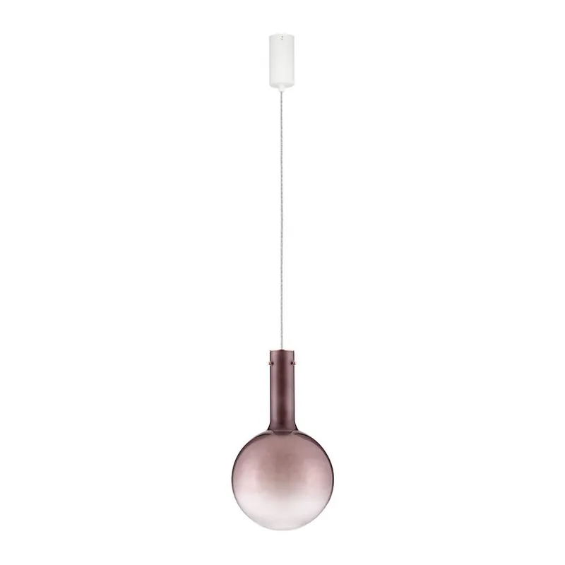 Brązowa szklana lampa wisząca LED ze ściemniaczem ø 25 cm Nostos – Nova Luce