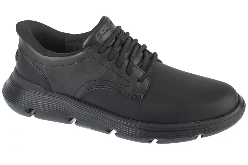 Skechers Slip-Ins: Garza - Duran 205353-BBK, Męskie, Czarne, półbuty, skóra licowa, rozmiar: 41,5