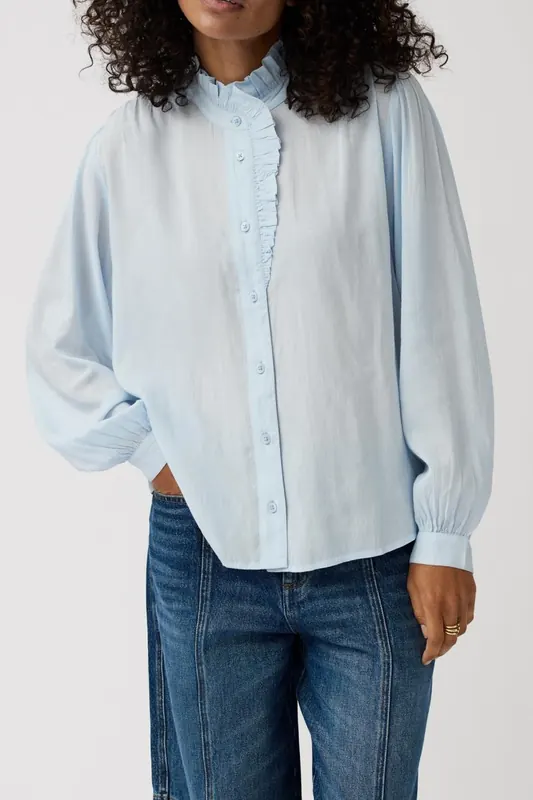 Alchemist Blouse Lux Faded Blue Maat: 36 | Longsleeves Outlet | Dames | Blauw
