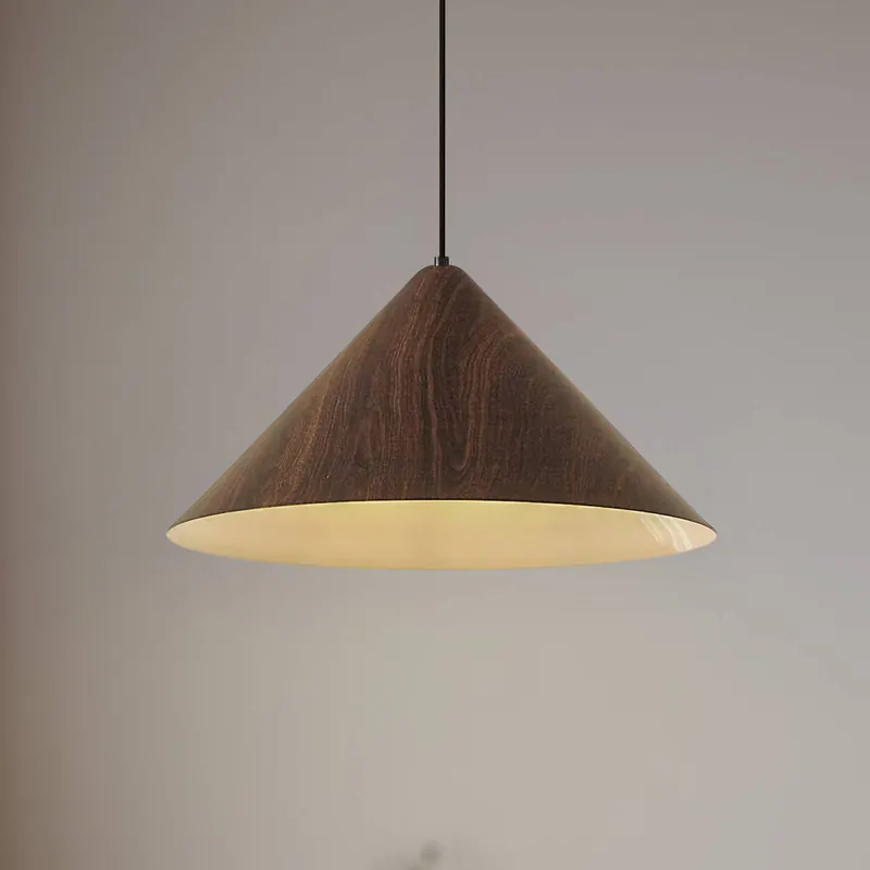 Żyrandol Lindby Clarine, orzech, Ø 50 cm, metal