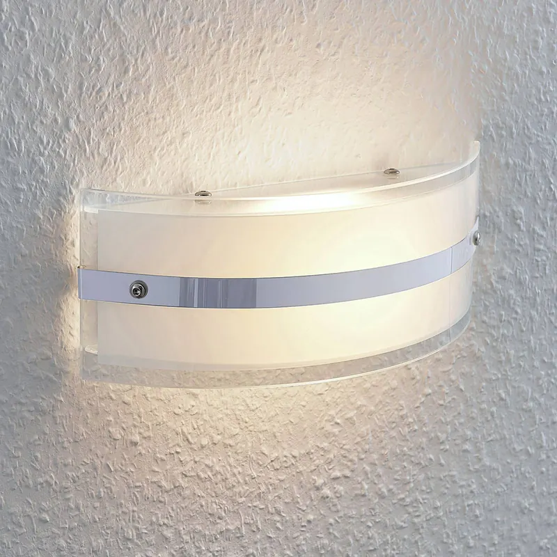 Szklana lampa ścienna Zinka z LED, 25 cm