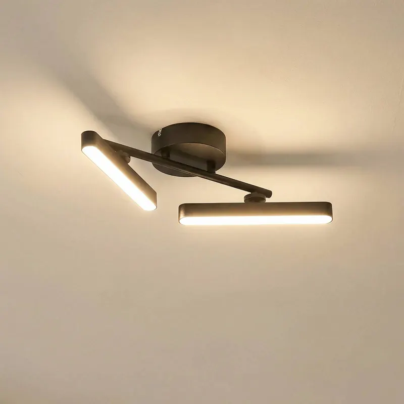 Lampa sufitowa LED Lindby Eldrin, 2-punktowa, czarna, listwa świetlna