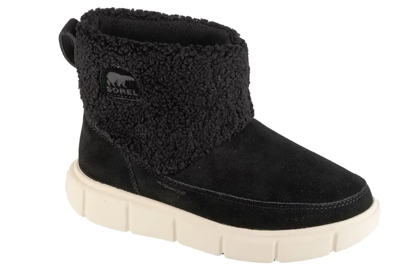 Sorel Explorer III Slip-on Cozy WP 2079341010, Damskie, Czarne, buty zimowe, skóra zamszowa, rozmiar: 37