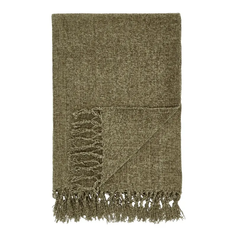 Koc z szenilu w kolorze khaki 130x170 cm Wilson – Catherine Lansfield