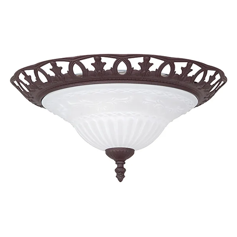 Ciemnobrązowa lampa sufitowa ze szklanym kloszem ø 38 cm Rustica – Trio