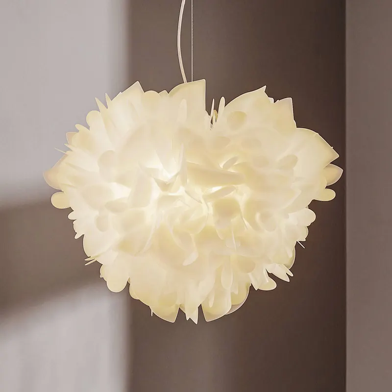 Żyrandol Slamp Veli Foliage, biało-przezroczysty, Ø 55 cm