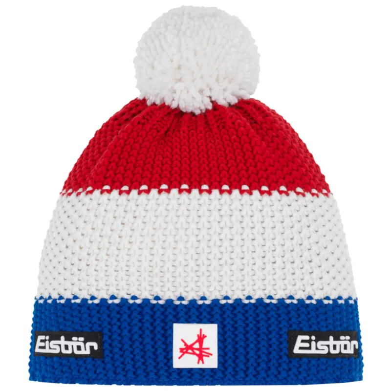 Eisbar Star Pompon MÜ SKA E33172-FRA, Unisex, Niebieskie, czapki, Merino, rozmiar: One size