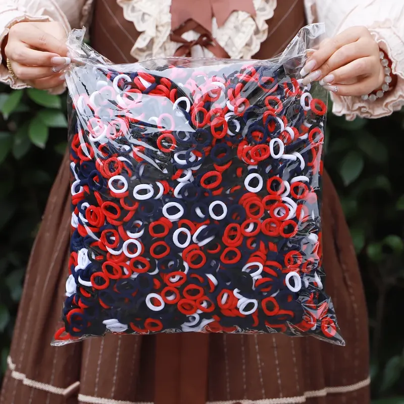 100 sztuk kolorowe podstawowe nylonowe elastyczne opaska do włosów dla dziewczynki kucyk trzymaj Scrunchie gumką dziecięce nakrycia głowy akcesoria dla dzieci