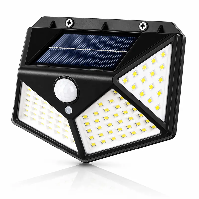 Lampa Solarna Zewnętrzna Z Czujnikiem Ruchu Zmierzchu Led Ogrodowa Ścienna