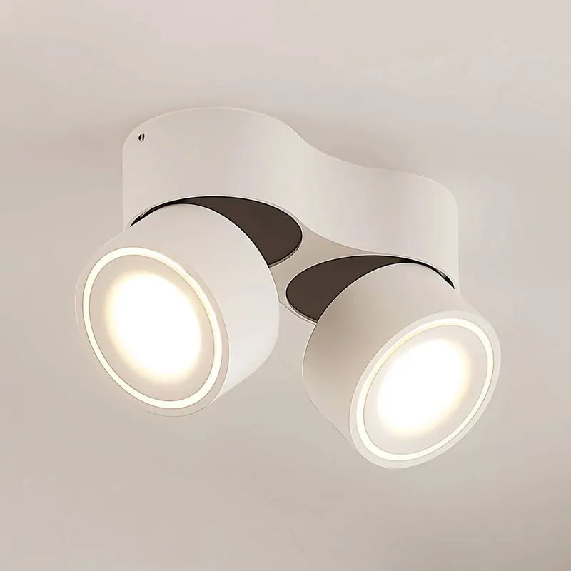 Arcchio reflektor sufitowy LED Rotari, biały, 2-punktowa, 2270lm